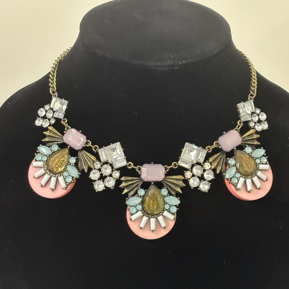 Charming Charlie bronze tone metal rhinestone statement necklace - Picture 3 of 7